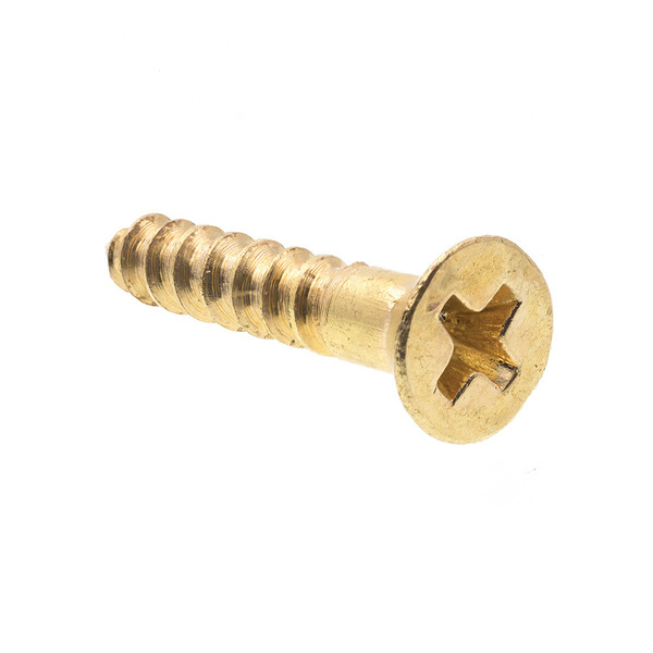Prime-Line Wood Screw, Flat Head, Phillips Drive #4 X 5/8in Solid Brass 25PK 9034277